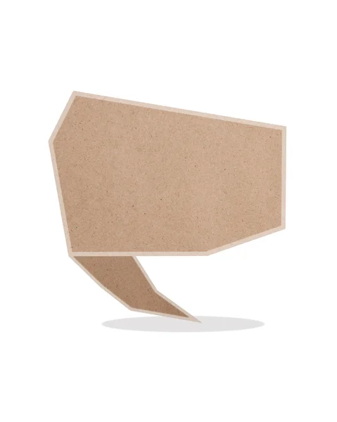 Carta parlare origami riciclato carta-mestiere su sfondo bianco — Foto Stock