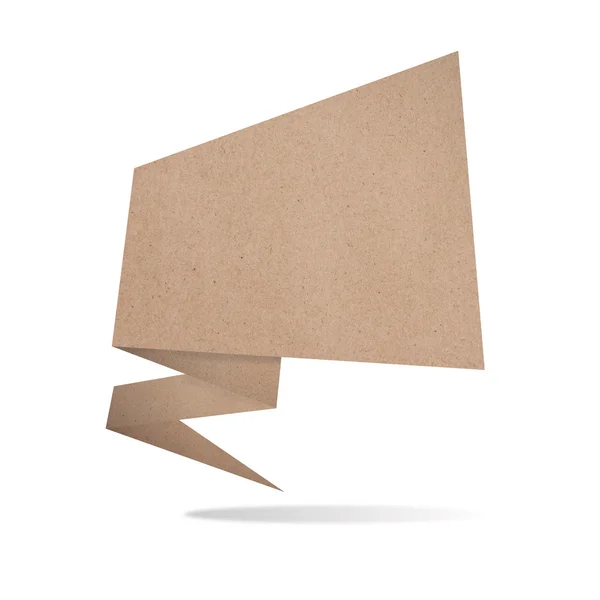 Fialový origami hovoří značka recyklovaný papír řemesla klacek na bílém pozadí Stock Obrázky
