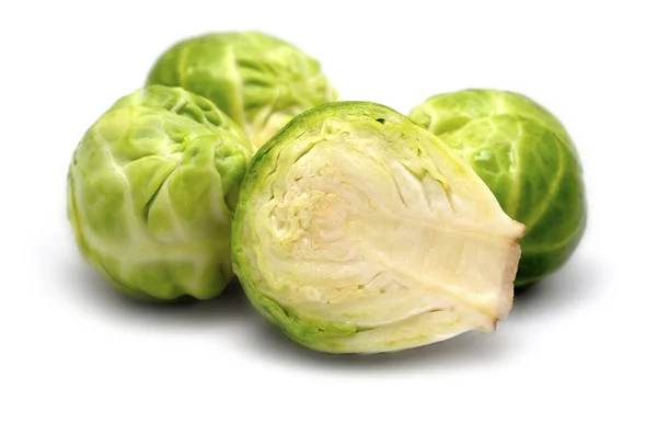 Brussels sprouts cabbage isolated on white — Stock Photo, Image