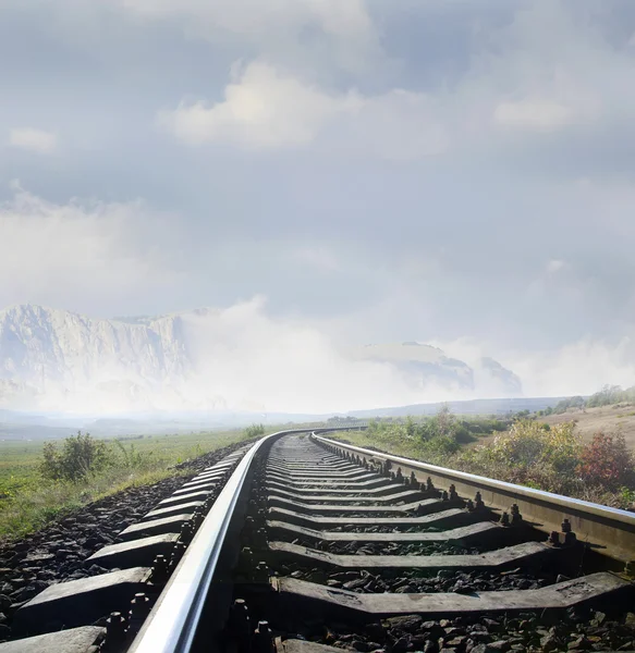 Spoorweg in de winter — Stockfoto