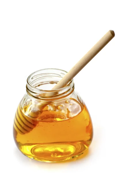 Isolamento de mel no fundo branco — Fotografia de Stock