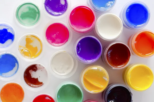 Frascos de tinta a óleo de cor — Fotografia de Stock