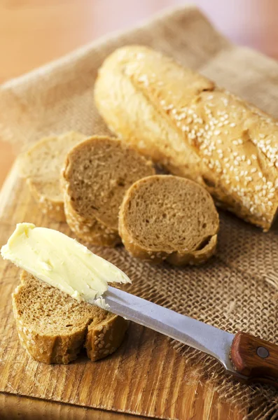 Chléb s máslem — Stock fotografie