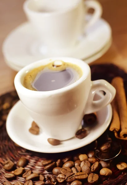 Coffee in white cap — Stock Photo, Image