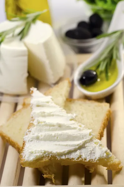 stock image Bread with ricotta