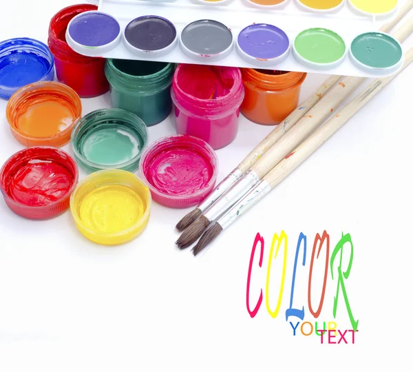 Barvy a štětce — Stock fotografie