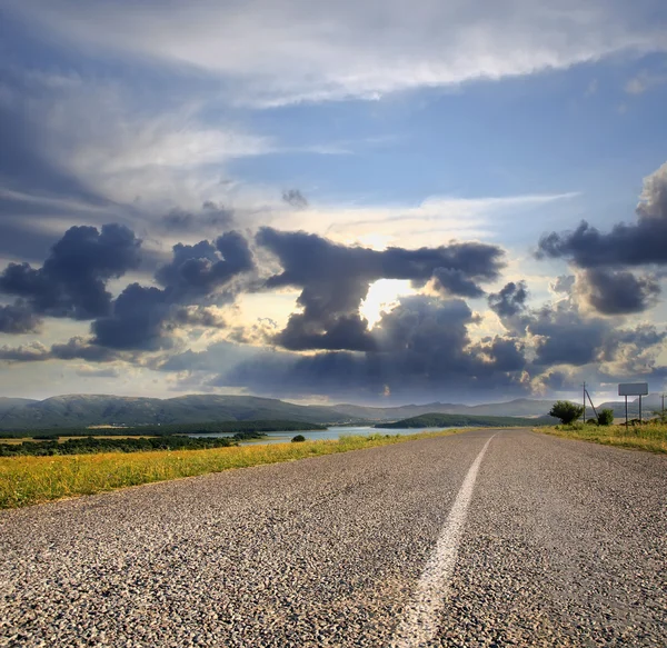Long country road — Stock Photo, Image