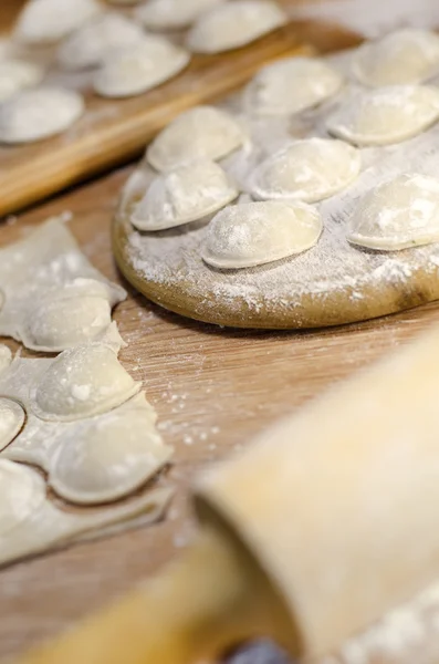 stock image Raw pelmeni