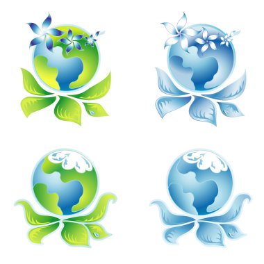 Set beautiful Ecology Logo 9 clipart