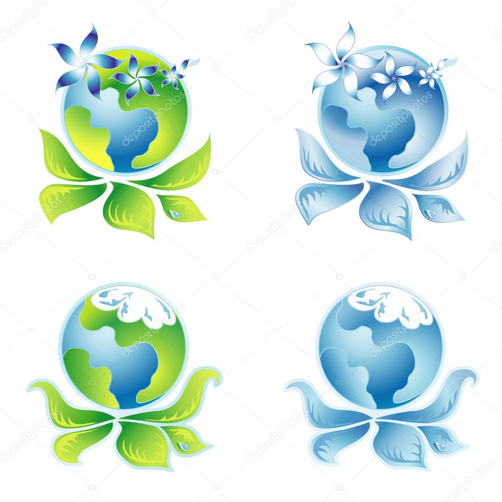 Set beautiful Ecology Logo 9