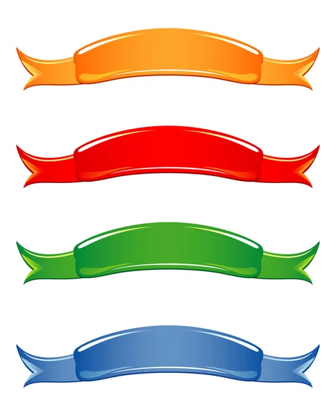 Ribbons in four colors. Vector illustration — Stock Vector