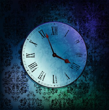 Grungy clock clipart