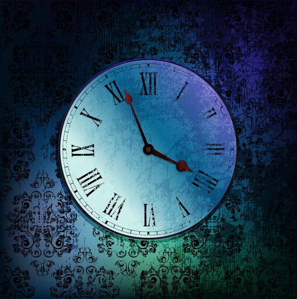 Horloge grunge — Image vectorielle