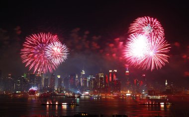 Manhattan fireworks show clipart