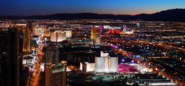 Las Vegas skyline panorama at night clipart