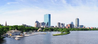 Boston city skyline panorama clipart