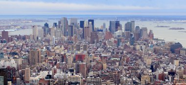 New York'un manhattan downtown gökdelenler panorama