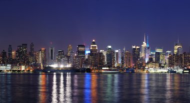 New York City Manhattan at dusk clipart