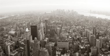 New York'un manhattan skyline havadan görünümü panorama