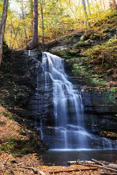 Осенний водопад в горах . — стоковое фото