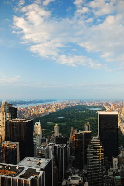 Zonsondergang in Central park, new york city — Stockfoto