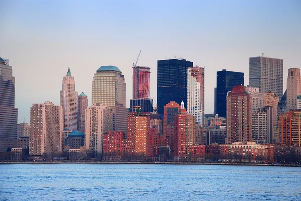 Západ slunce Manhattan, new york city — Stock fotografie