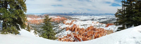 Bryce Canyon avec neige en hiver . — Photo