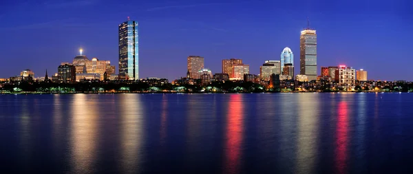 波士顿夜现场全景 — 图库照片