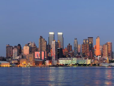 New York'un manhattan hudson Nehri üzerinde