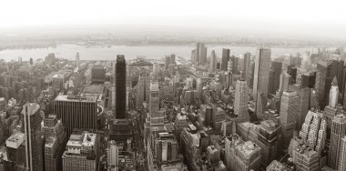 New York'un manhattan skyline havadan görünümü panorama