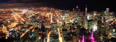 Chicago Night view panorama clipart