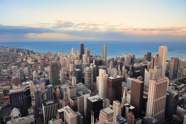 Chicago Skyline ao pôr do sol — Fotografia de Stock