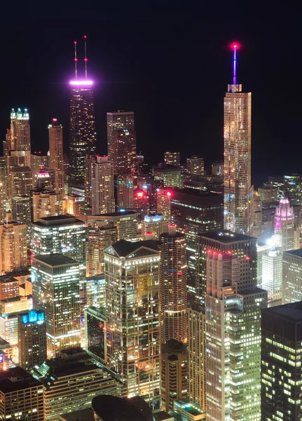 Ночной вид Чикаго — стоковое фото