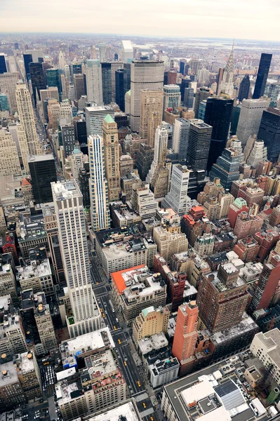 De skyline van Manhattan met new york city wolkenkrabbers — Stockfoto