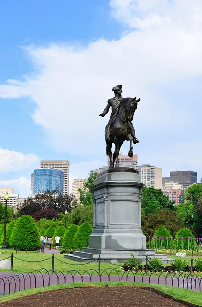 Boston společný park a panorama — Stock fotografie