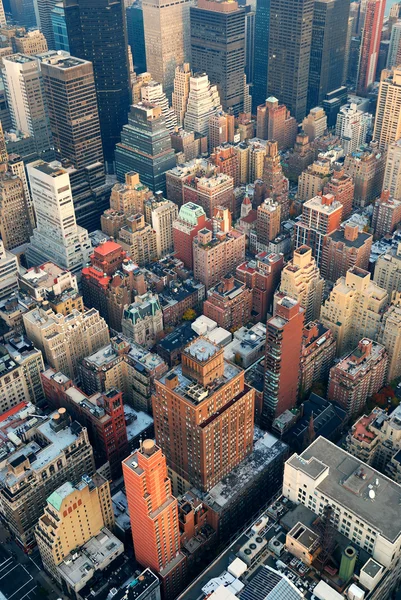 美国纽约市曼哈顿的天际线鸟瞰图 — 图库照片