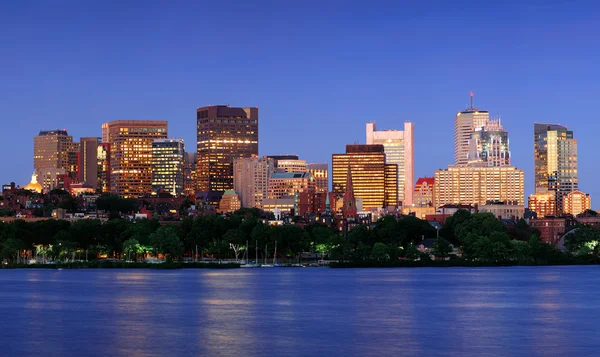 Boston město v noci — Stock fotografie