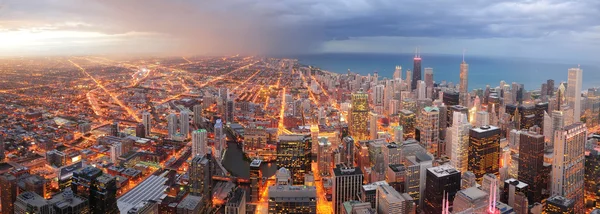 Chicago centro panorama aereo — Foto Stock