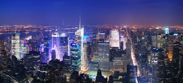 Манхеттен Нью-Йорк Таймс-сквер skyline пташиного польоту — стокове фото