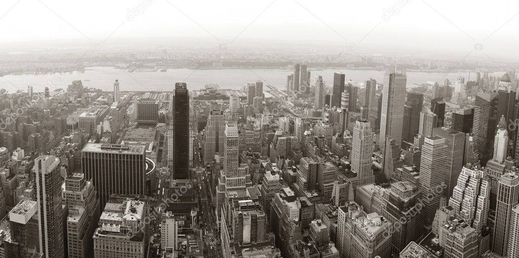 New York City Manhattan skyline aerial view panorama