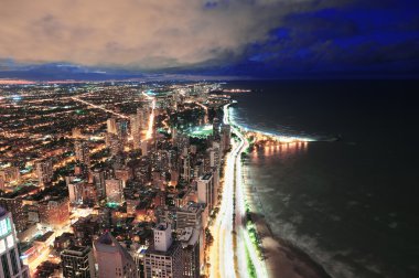 Chicago skyline panorama havadan görünümü