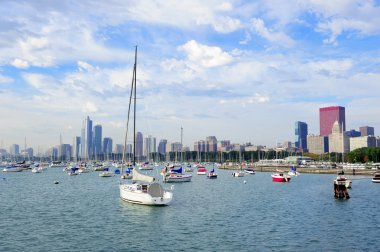 Chicago and Lake Michigan clipart
