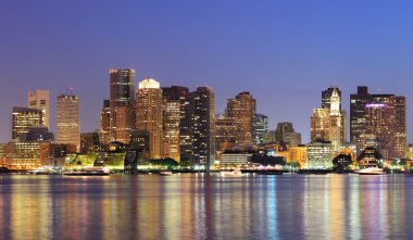 Boston downtown urban skyline clipart