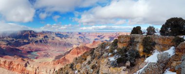 Grand Canyon panorama view in winter with snow clipart