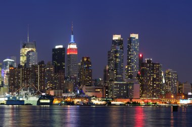 New York City Manhattan at dusk clipart