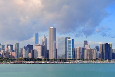 Chicago skyline michigan Gölü üzerinde