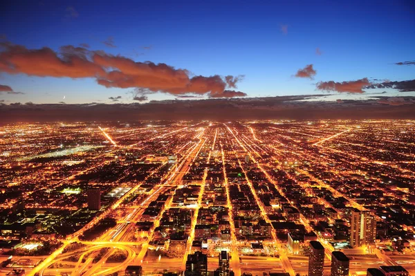 Chicago in de schemering — Stockfoto