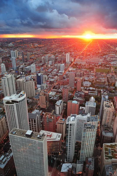 Chicago zonsondergang — Stockfoto