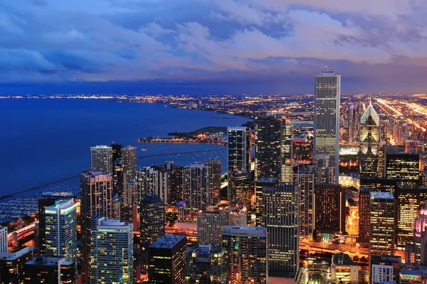 Vista aérea panorâmica do horizonte de Chicago — Fotografia de Stock