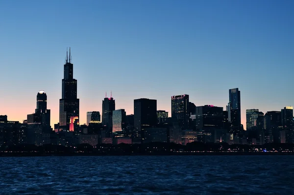Чикаго силует — стокове фото